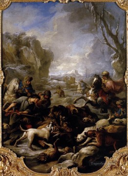 Loo Louis Michel van Bear Hunt 1736 Oil Paintings